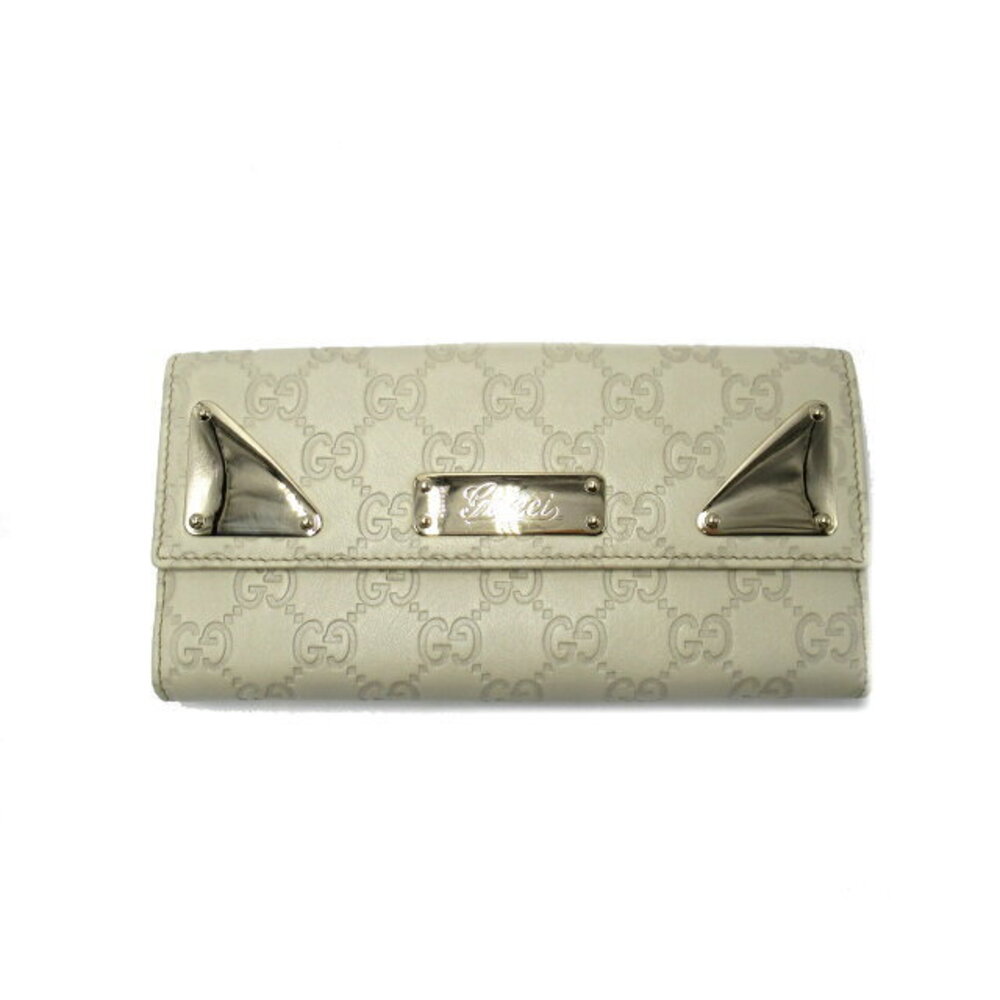 Gucci hook long wallet leather beige